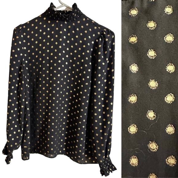 Worthington Tops - Womens Black and Gold Blouse